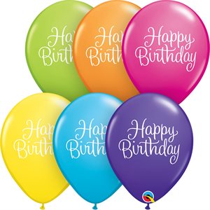 11'' B.BIRTHDAY CLASSY SCRIPT TROPICAL P / 50