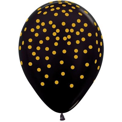 "11"" Confetti Doré sur Noir Metal (50pcs) "11"" Confetti Doré sur Noir Metal (50pcs)