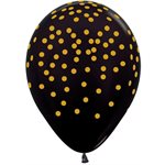 "11"" Golden Confetti Metallic Black (50pcs)"