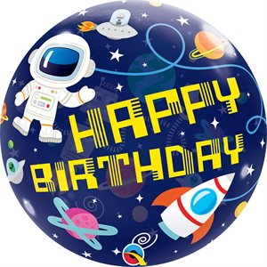 22'' M.BIRTHDAY OUTER SPACE BUBBLES