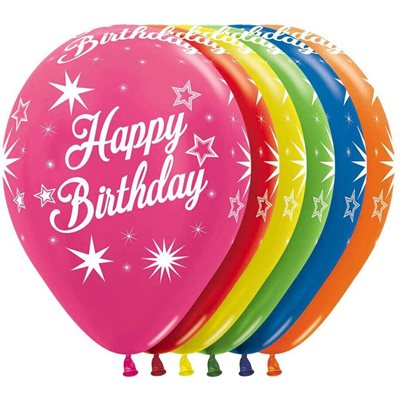 "11"" Happy Birthday Sparkles Metallic Assortment (50pcs) "11"" Happy Birthday Sparkles Metallic Assortment (50pcs)