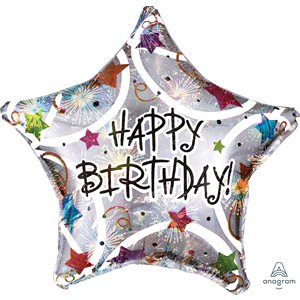 M.18'' HAPPY BIRTHDAY STARS