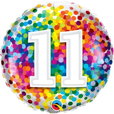 M.18''CHIFFRE 11 RAINBOW BIRTHDAY CONFETTI M.18''CHIFFRE 11 RAINBOW BIRTHDAY CONFETTI