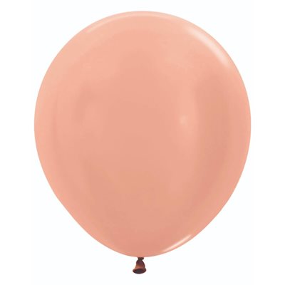 "18"" Metallic Rose Gold Round (25pcs)"