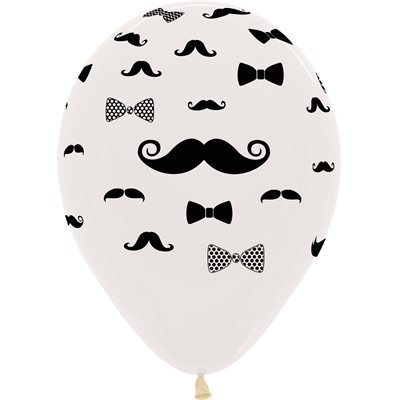 "11"" Mustache & Bow Tie Crystal Clear (50pcs) " "11"" Mustache & Bow Tie Crystal Clear (50pcs) "