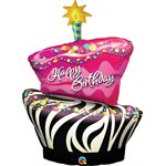 M.41'' BIRTHDAY FUNKY ZEBRA STRIPE CAKE