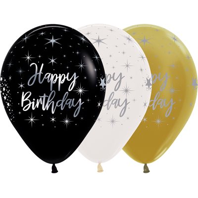 "11"" Happy Birthday Radiant Metallic & Crystal Assortment ( "11"" Happy Birthday Radiant Metallic & Crystal Assortment (