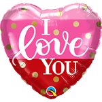 18'' M.I LOVE YOU GOLD DOTS