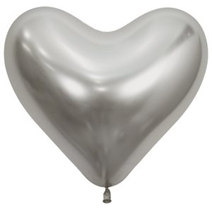 "Coeur argenté réflexe 14"" (50pcs)"