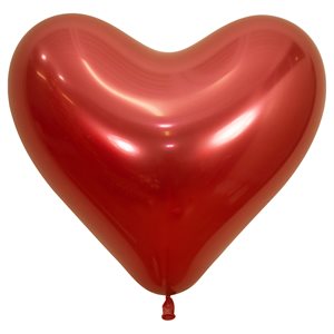 "Cœur Rouge cristal réflexe 14"" (50pcs)"