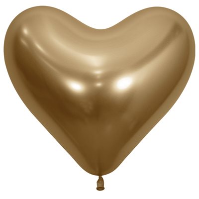 "14"" Reflex Gold Heart (50pcs)"