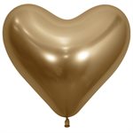 "14"" Reflex Gold Heart (50pcs)"