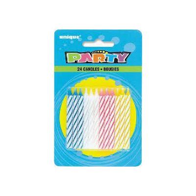 SPIRAL CANDLES MULTI PKG\24