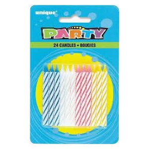 SPIRAL CANDLES MULTI PKG\24