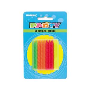 NEON CANDLES MULTI PKG\20