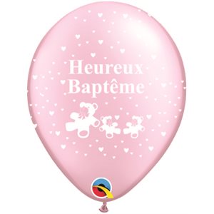 11"B. HEUREUX BAPTEME ROSE / BLANC P / 50