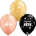 3' BONNE FETE GROS POID  OR / ROSE GOLD P / 2 pas noir