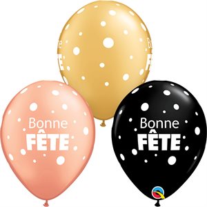3' BONNE FETE GROS POID OR / ROSE GOLD P / 2 pas noir