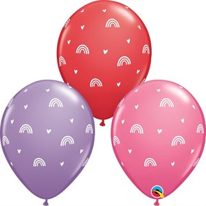 B.11'' BOHO RAINBOWS & HEARTS ROUGE ROSE LILASP50