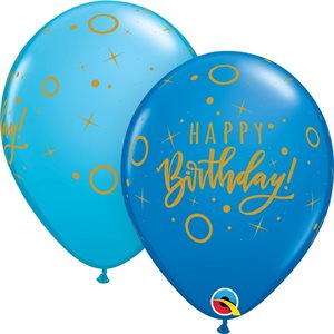 B.11'' BIRTHDAY DOTS & SPARKLES BLEU / ROBIN'S EGG P / 50