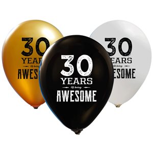 "30 Years of being Awesome (50CT) - 12"" Latex Balloons - 2