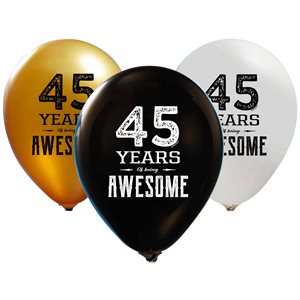 "45 Years of being Awesome (50CT) - 12"" Latex Balloons - 2