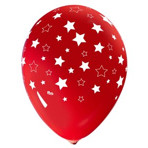 "Stars All-Over - Red (50CT) - 12"" Latex Balloons"