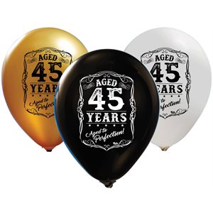 "Aged 45 years - Aged to Perfection (50CT) - 12"" Latex Ball