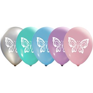 "Butterfly - (50ct) 12"" Latex Balloons - 2 sides"