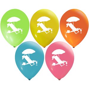 "Beach party- (50ct) 12"" Latex Balloons - 2 sides"