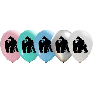 "Gorilla - (50ct) 12"" Latex Balloons - 2 sides"