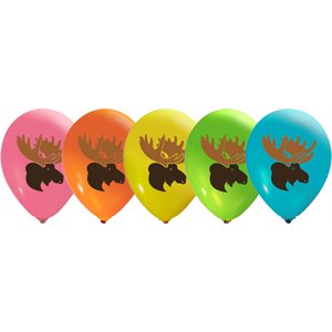 "Moose Head (Assorted) - (50ct) 12"" Latex Balloons - 1 side