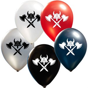 "Viking Helmet & Axes - (50ct) 12"" Latex Balloons - 2 sides