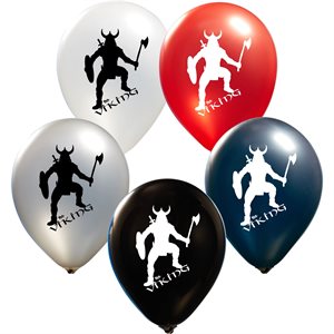 "Viking Warrior - (50ct) 12"" Latex Balloons - 2 sides"