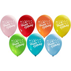 "Happy Birthday XO - (50ct) 12"" Latex Balloons - 2 sides"