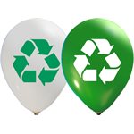 "Recycling - (50ct) 12"" Latex Balloons - 2 sides"