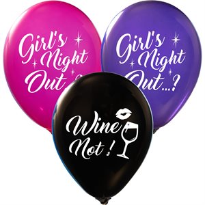 "Girl's Night Out - Wine Not - (50CT) 12"" Latex Balloons -