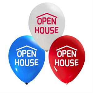 "Open House (with Blue) - (50CT) 12"" Latex Balloons - 2 sid