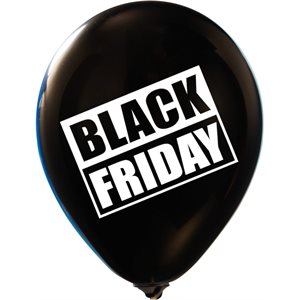 "Black Friday - (50ct) 12"" Latex Balloons - 2 Sides"
