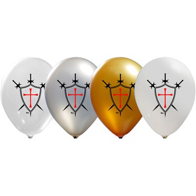 "Templar Shield - (50ct) 12"" Latex Balloons - 1 side" "Templar Shield - (50ct) 12"" Latex Balloons - 1 side"