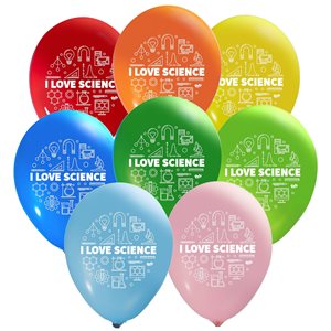"I Love Science - (50ct) 12"" Latex Balloons - 2 sides"