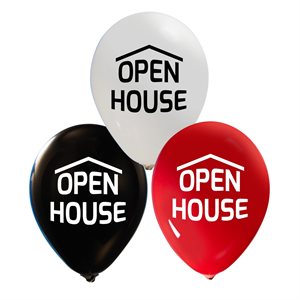 "Open House (with Black) - (50CT) 12"" Latex Balloons - 2 si
