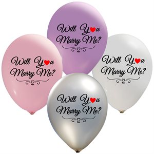 "Will You Marry Me? - (50ct) 12"" Latex Balloons - 1 side"