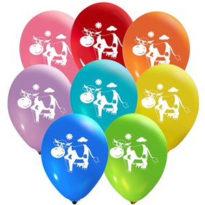 "Cute Cow - (50ct) 12"" Latex Balloons - 2 sides"