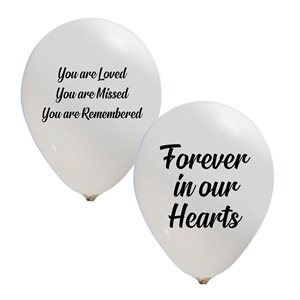 "You are Loved and Forever in our Hearts (White)- (50ct) 12"