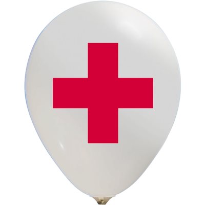 "Red Cross - (50ct) 12"" Latex Balloons - 2 sides" "Red Cross - (50ct) 12"" Latex Balloons - 2 sides"