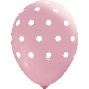 "Polka Dot All-Over (Pink) - (50CT) 12"" Latex Balloons"