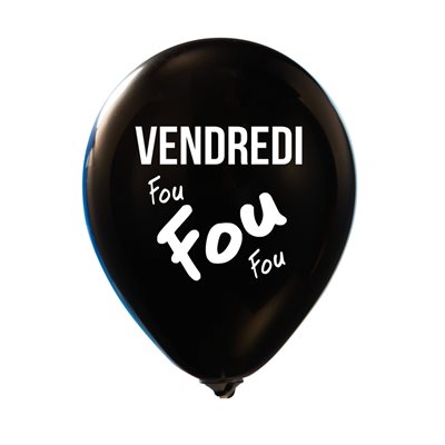 "Vendredi Fou Fou Fou - (50ct) 12"" Latex Balloons - 2 sides "Vendredi Fou Fou Fou - (50ct) 12"" Latex Balloons - 2 sides