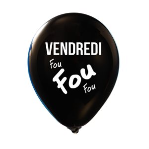 "Vendredi Fou Fou Fou - (50ct) 12"" Latex Balloons - 2 sides