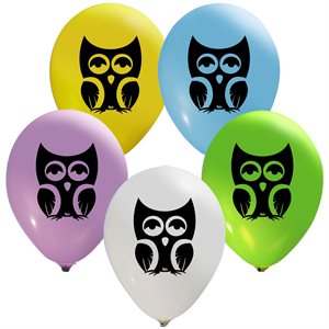 "Owl - (50ct) 12"" Latex Balloons - 2 sides"